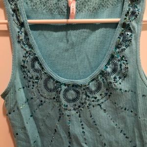 Set of 2 aqua tank tops (Sparkle & Fade, Levi’s)
